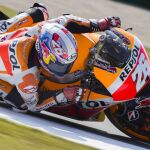 Dani Pedrosa, durante los primeros libres de Assen