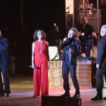 Ana Belén, Víctor Manuel, Joan Manuel Serrat y Miguel Ríos durante un concierto de la gira "El Gusto es Nuestro"en Marbella
