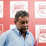 El secretario general de UGT Andalucía, Francisco Fernández, en una reciente comparecencia ante los medios de comunicación