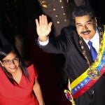 El presidente Nicolás Maduro junto a Delcy Rodríguez, que ha intervenido en nombre de Venezuela en la Cumbre Iberoamericana