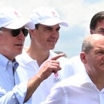 El presidente de los Estados Unidos, Joe Biden, el presidente del Gobierno de España, Pedro Sánchez, el canciller alemán, Olaf Scholz y el primer ministro holandés, Mark Rutte.