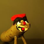 Fotografía de un tió de Nadal, tronca de Nadal o soca de Nadal, por Josep Ma. Rosell
