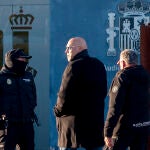 Frank Hannebuth, presunto líder de Los Ángeles del Infierno en Hannover, hoy, a su llegada a la Audiencia Nacional para el comienzo del juicio