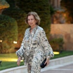 La Reina Sofía en la recepción de Marivent.