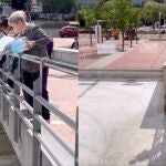 Vecinas de Sabadell vierten garrafas de agua como protesta 