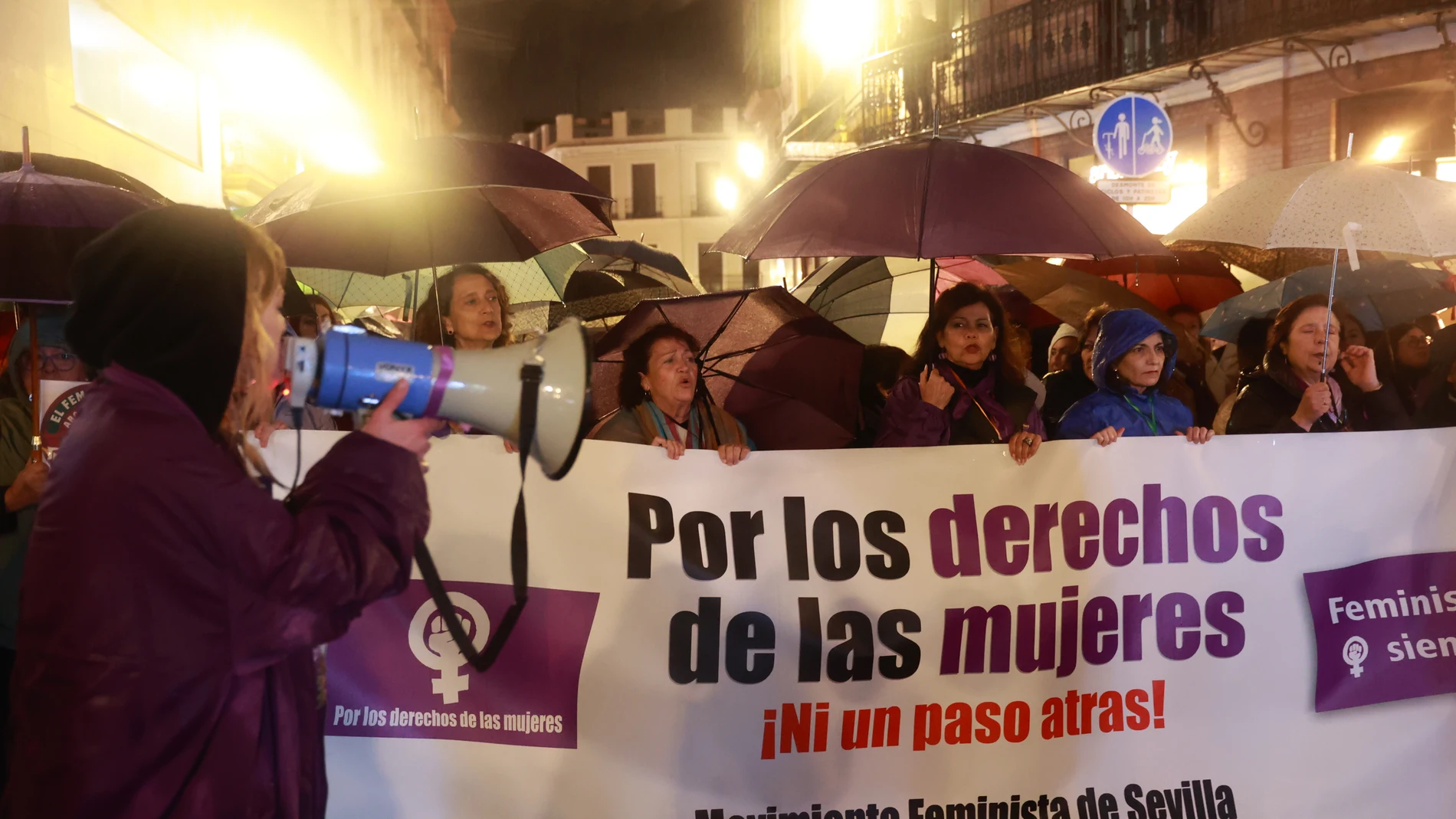 Manifestantes en Sevilla durante el 8M del año pasado