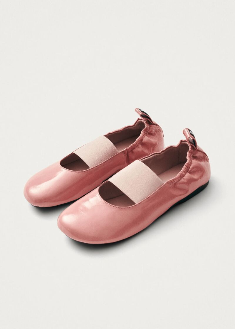 Sutton onix bailarinas de cuero rosa