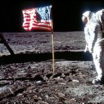 UNa de las imágenes tomadas durante el primer viaje del hombre a la Luna