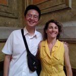 El instagramer Long Li y la responsable de Políticas de Infancia de Save the Children Catalunya Emilie Rivas en el Colegio de Abogados de Barcelona donde presentaron el informe “Violencia Viral”