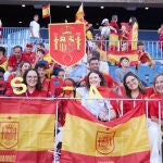 Imagen de las gradas de La Rosaleda hoy en Málaga