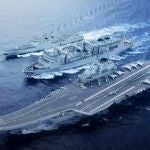 El portaaviones chino Liaoning con más buques del Ejército Popular de Liberación