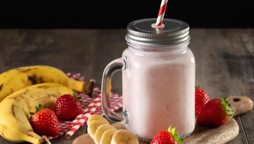 Smoothie de fresa y plátano