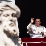 Pope Francis leads the Angelus prayer at the Vatican