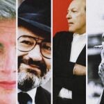 Susan Sontag, Umberto Eco, Javier Marías y Julio Cortázar (de izda. a dcha.)