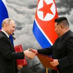 Vladimir Putin y Kim Jong Un