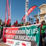 Huelga de Educacion convocada por CCOO, CSIF, y la Intersindical de CLM. En el Pincho de la Feria, ALbacete, Castilla-La Mancha
